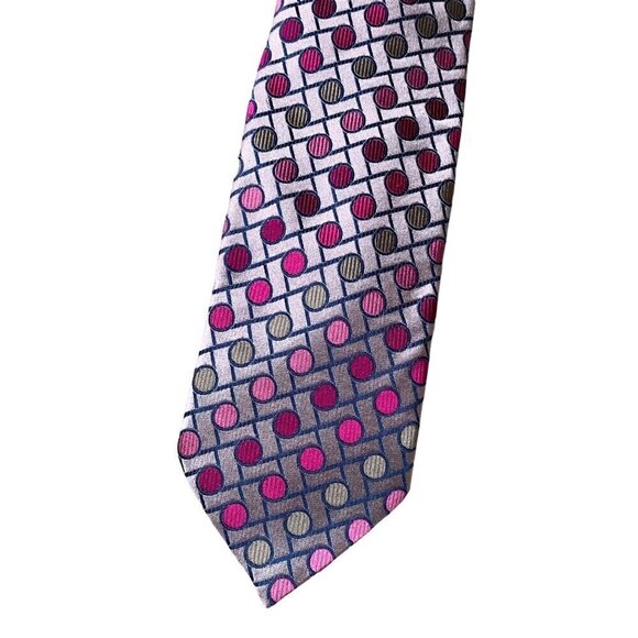 Tino Cosma Pink Geometric Tie Made in Italy - Picture 2 of 8